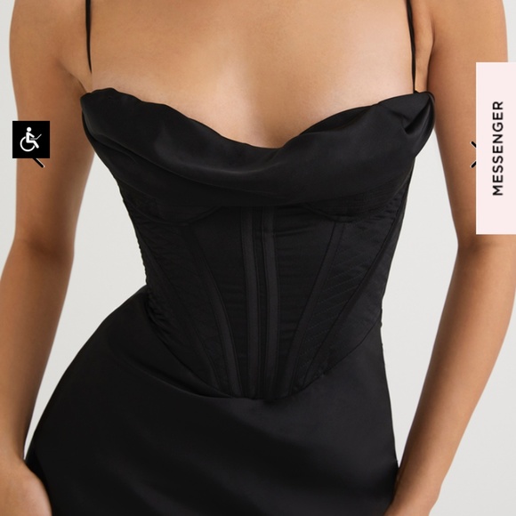 House of CB CHARMAINE BLACK CORSET MAXI DRESS - Picture 3 of 4